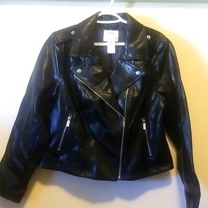 Old Navy Faux-Leather Zip-Pocket Moto Jacket 